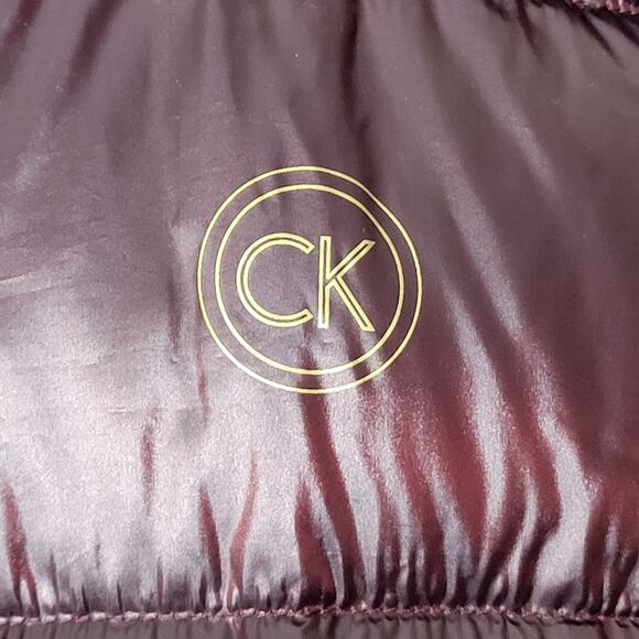 CALVIN KLEIN Double Zip Hooded Premium Down Packable Puffer Coat Women's sz M - Picture 7 of 16
